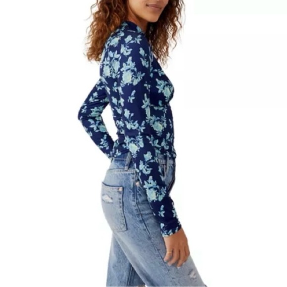 NWT Free People | Dinner Party Top Color: Blue - Picture 9 of 9